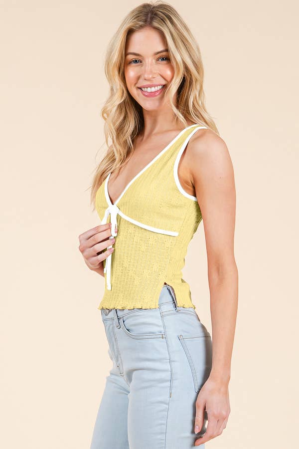 Lace tank: Soft vanilla & Black