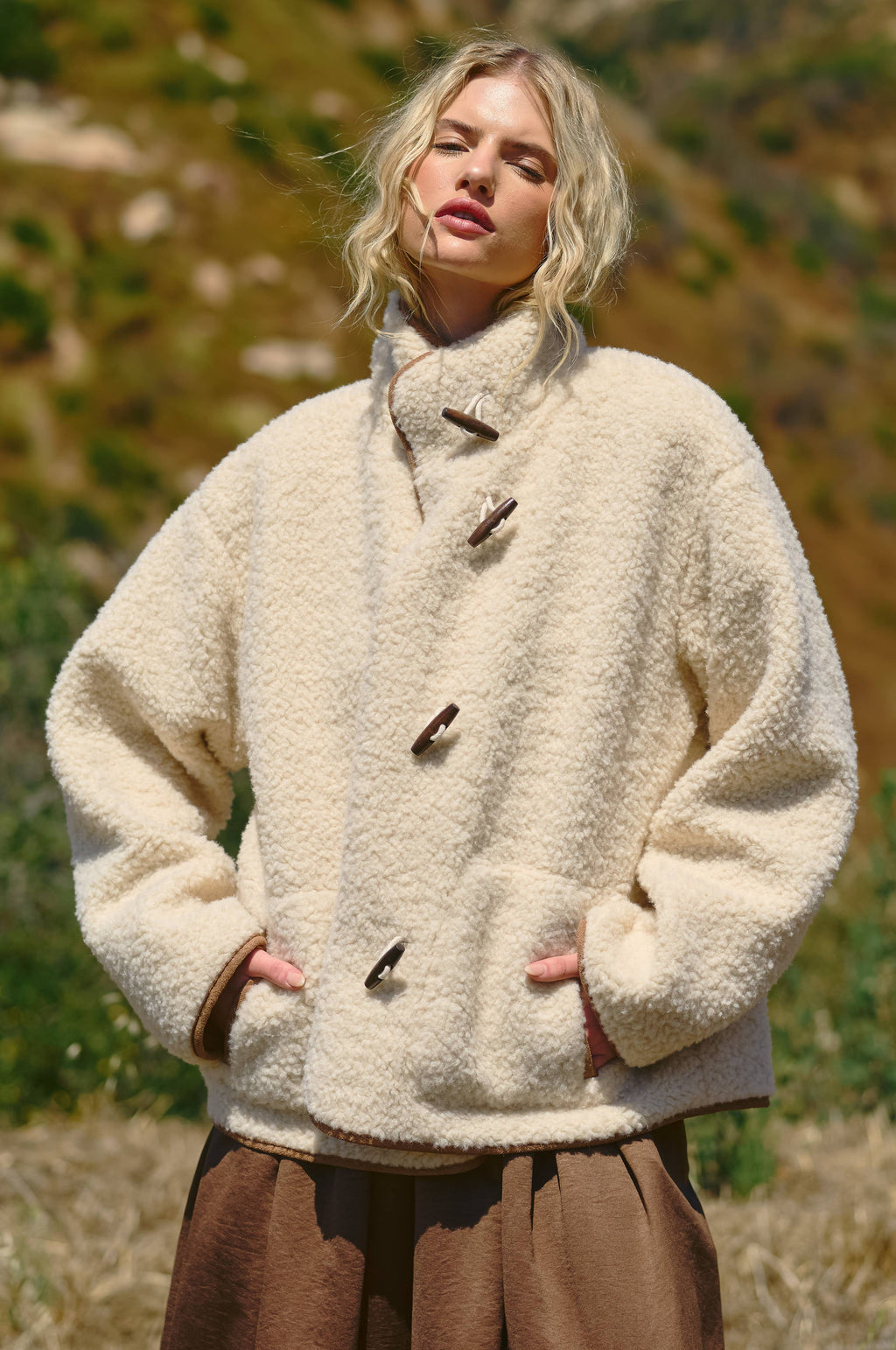 Carmel Sherpa Toggle Button Jacket