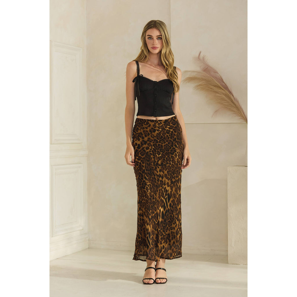 Chiffon leopard skirt