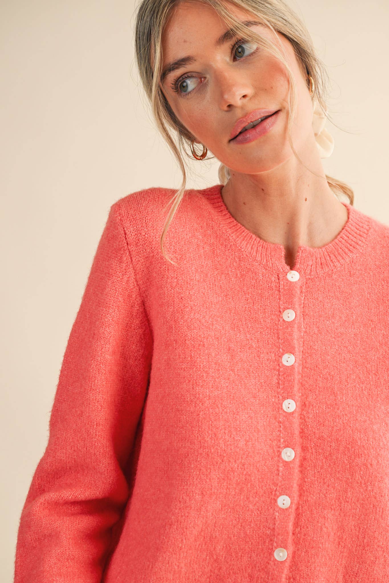 Marled Knit Sweater Cardigan: Midnight Navy