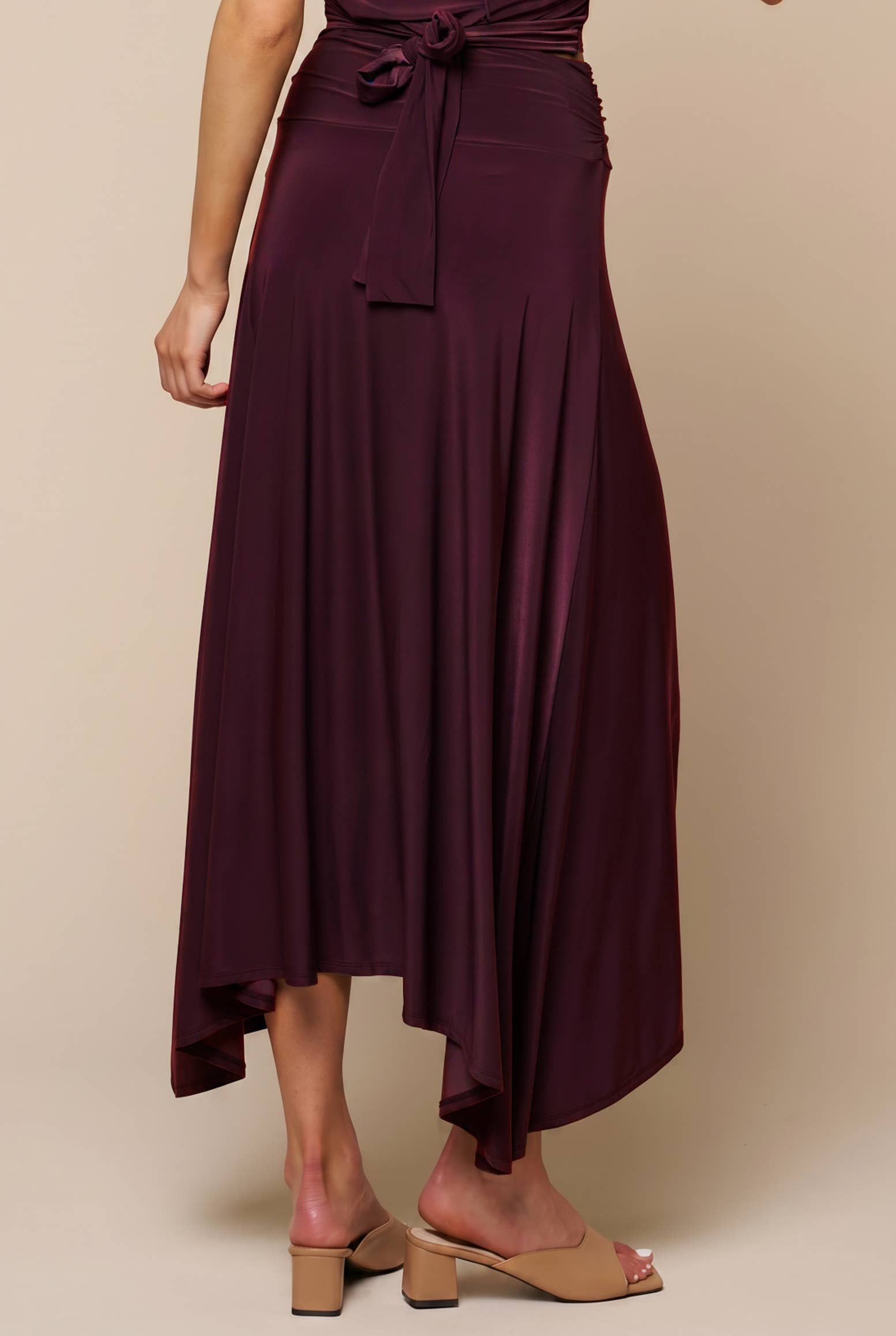 Flowy Golden Buckle Maxi Skirt