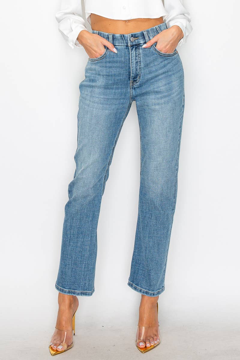 HIGH RISE TUMMY CONTROL   STRAIGHT JEANS