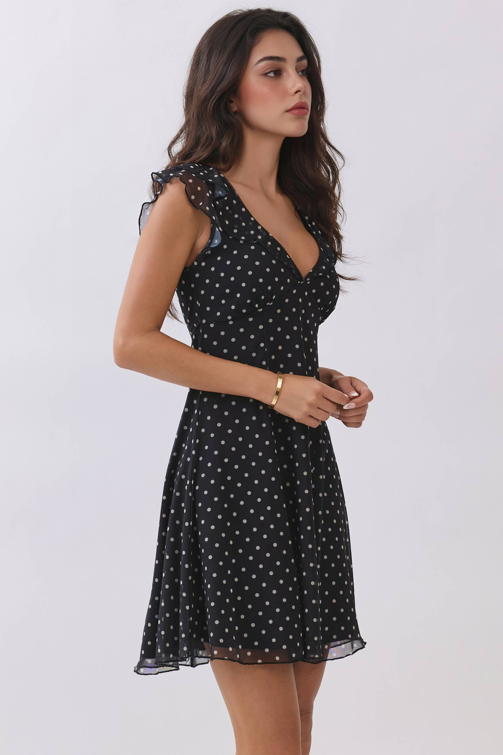Ruffle Tie Bordeaux Dress