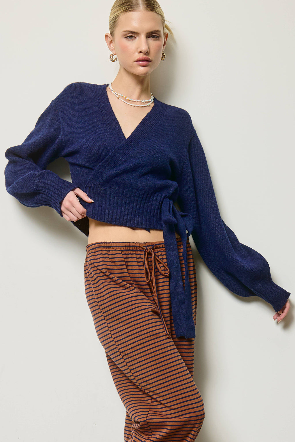 Wrap Tie Knit Sweater
