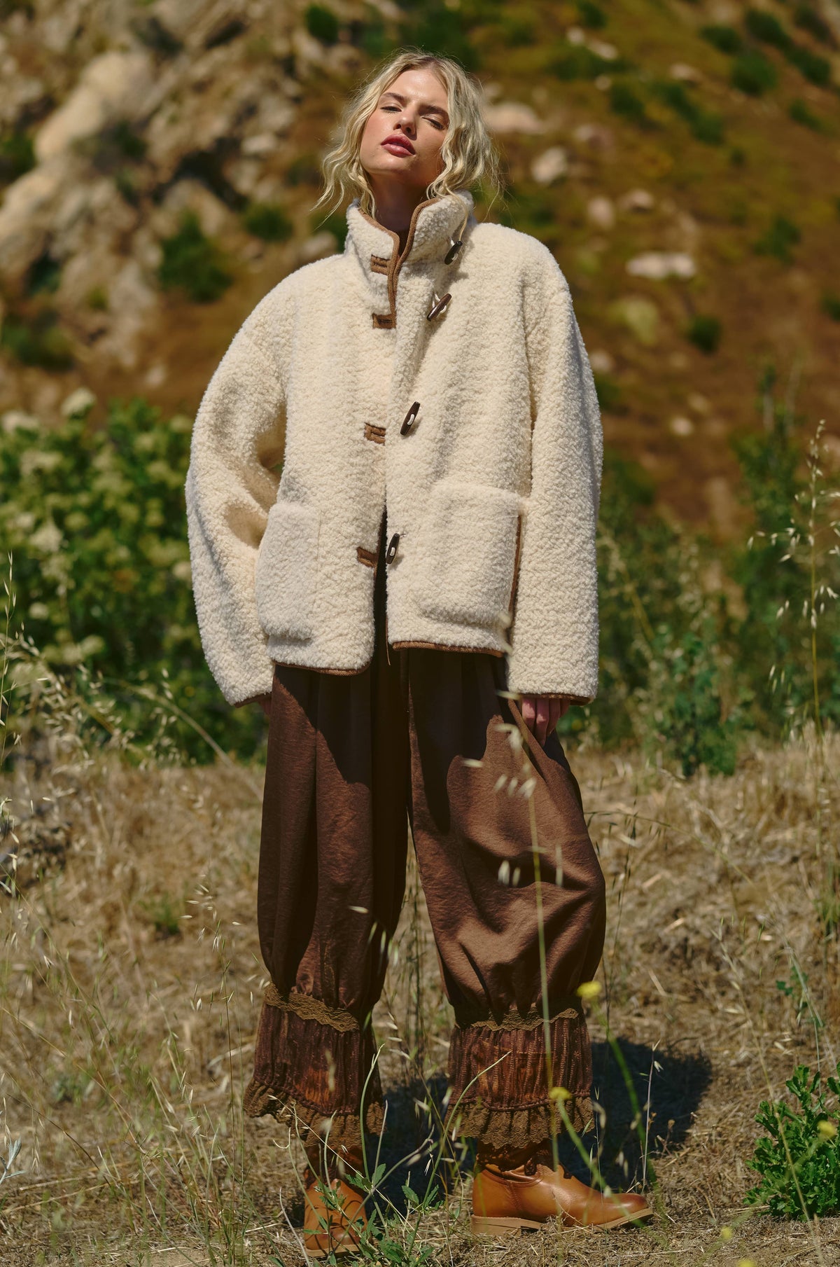 Carmel Sherpa Toggle Button Jacket