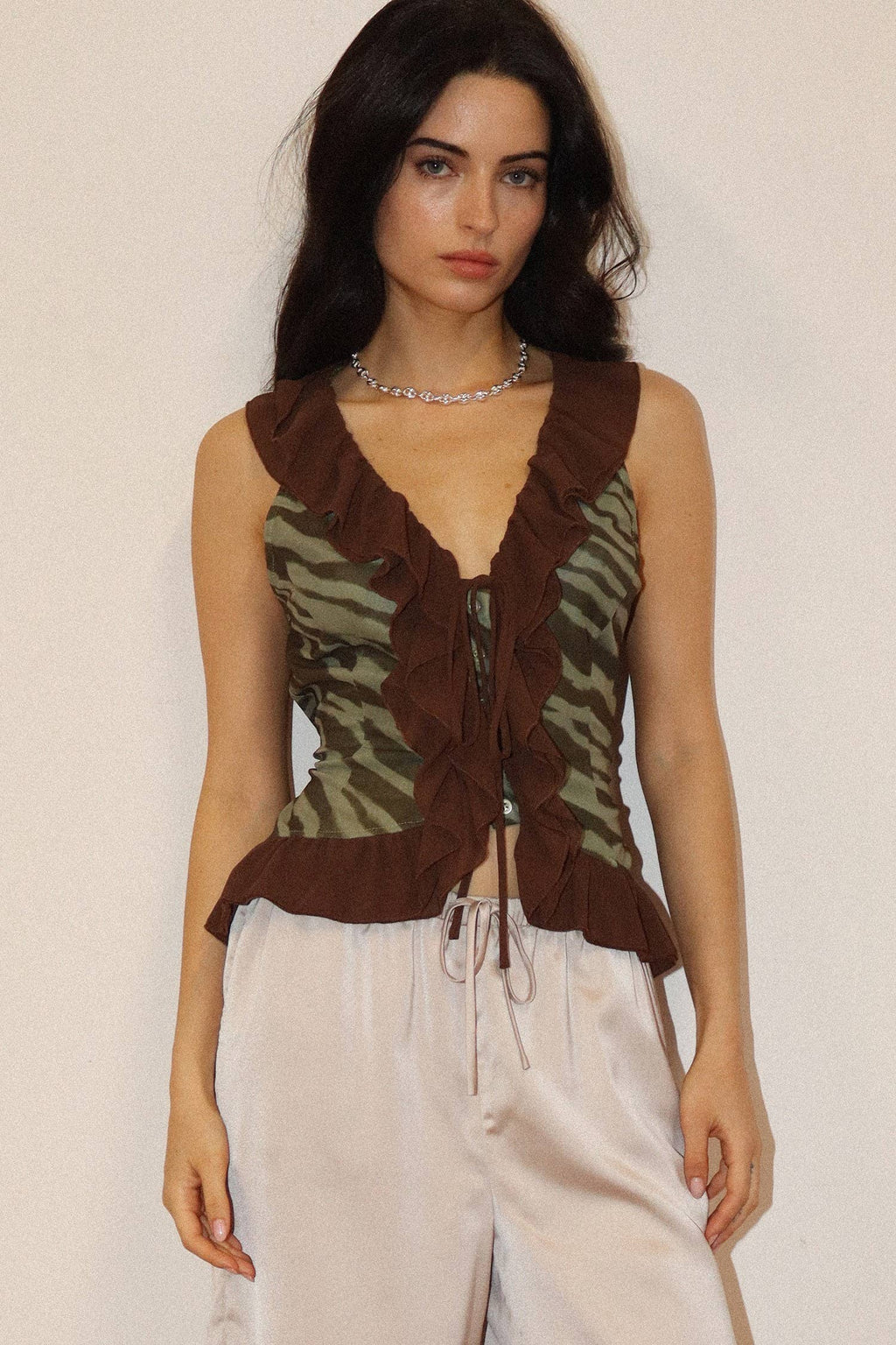 Ruffle Tiger Top