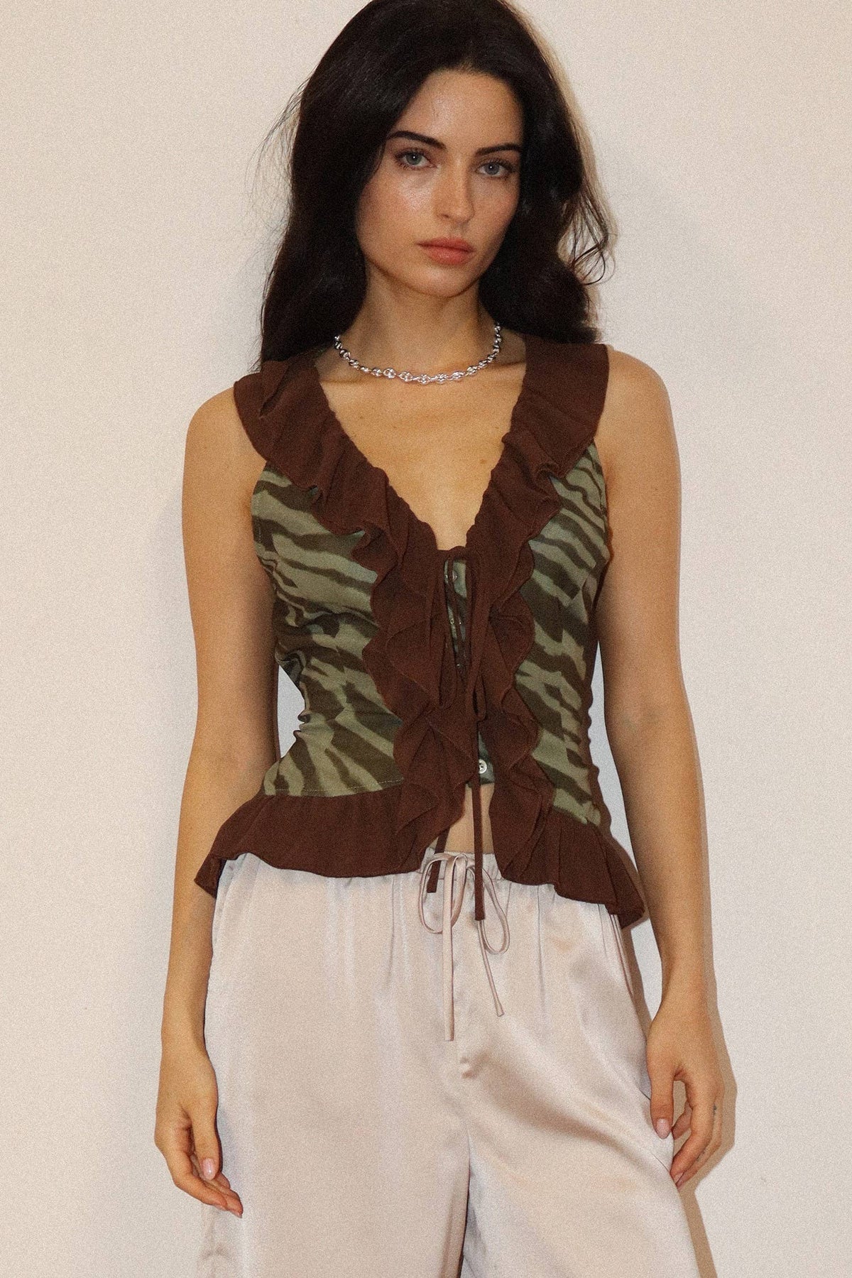 Ruffle Tiger Top