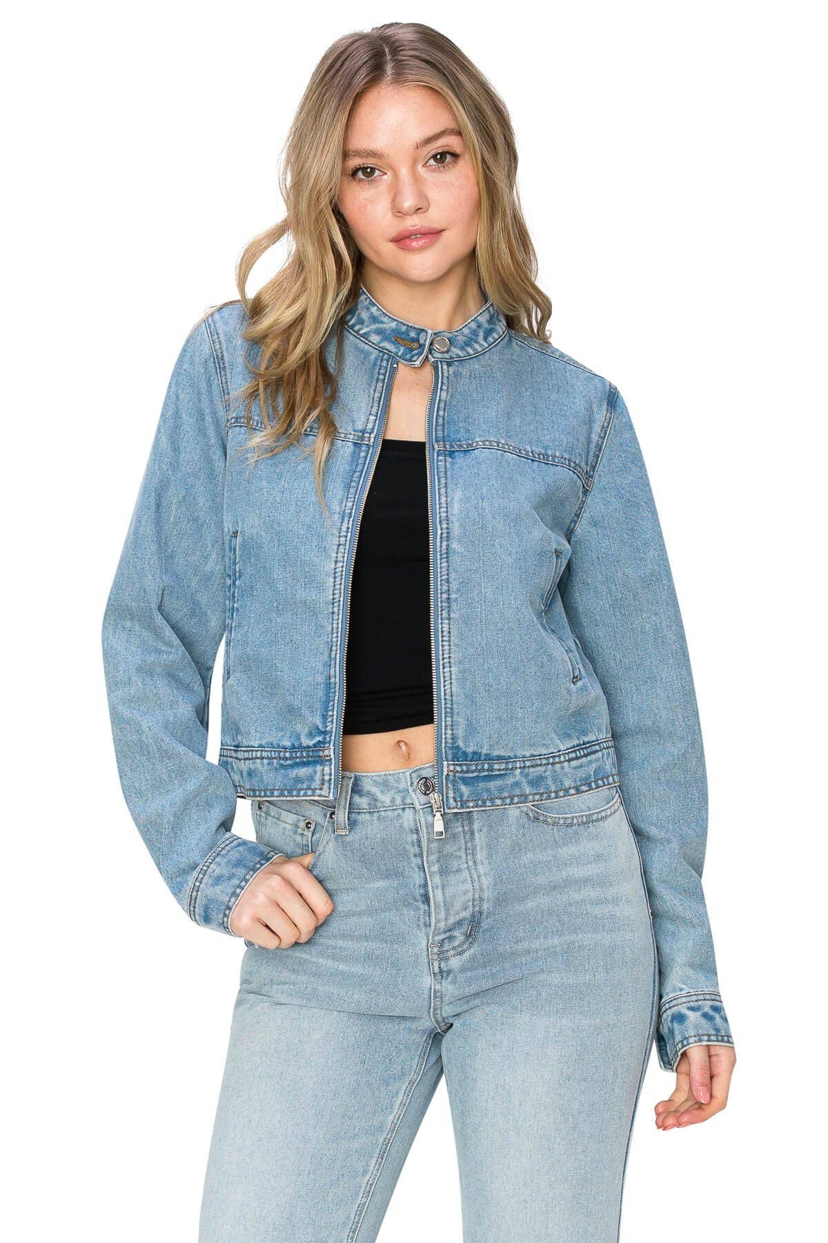 California Girl Denim Biker Jacket