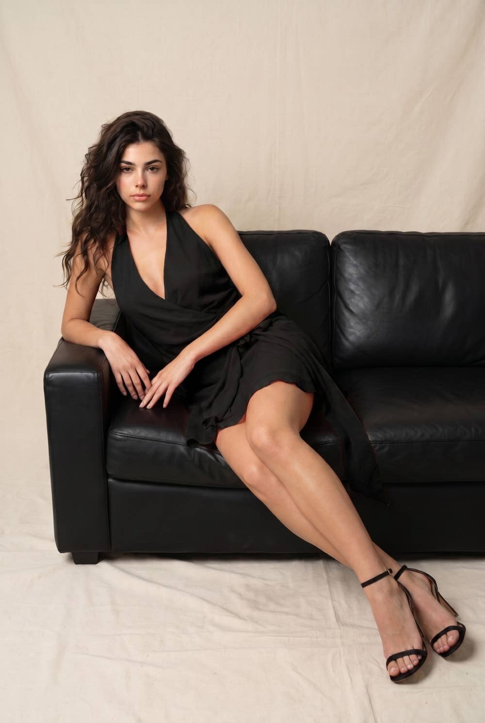 Halter Wrap Ruffle Mini Dress