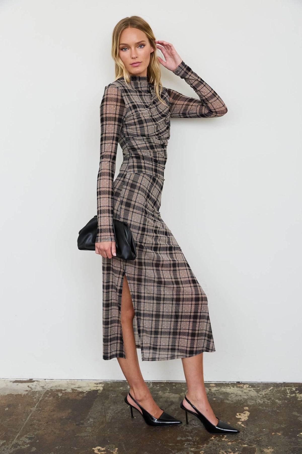 Fall Plaid Midi Dress