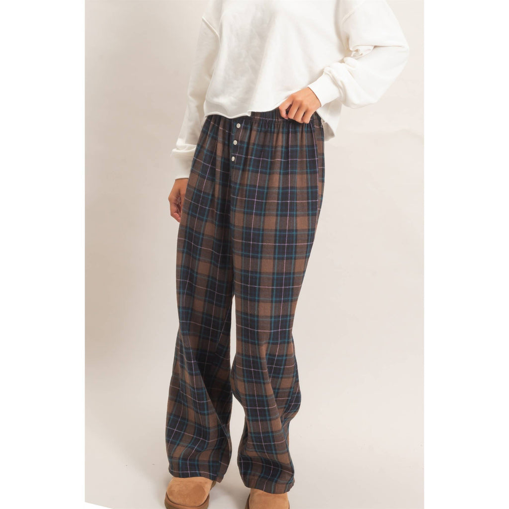 Plaid Wide-Leg Pants