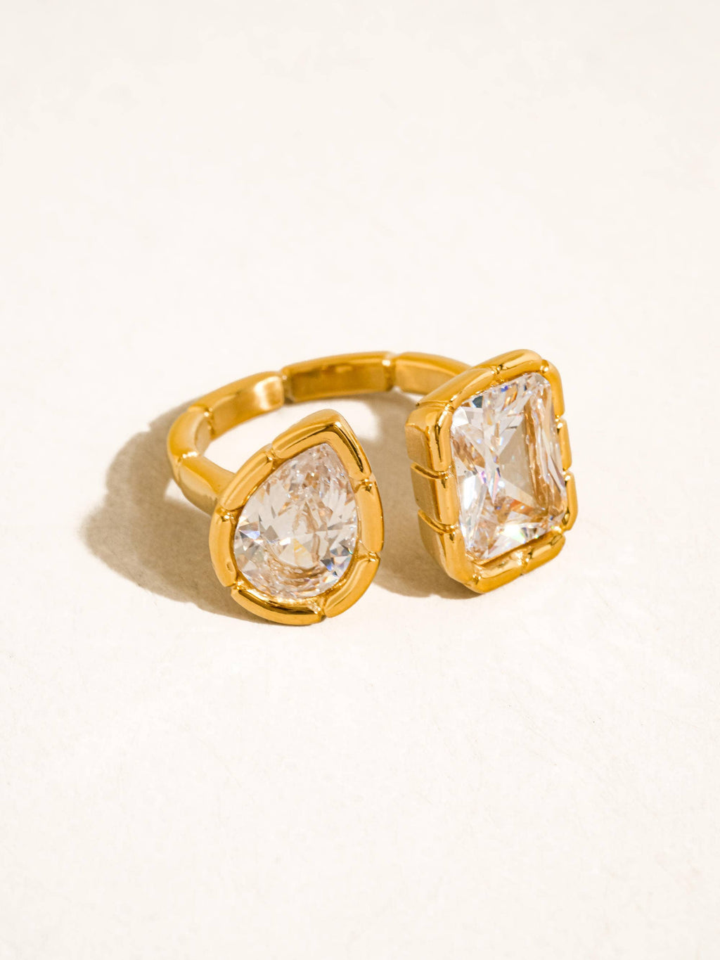 Serréa 18K Gold Non-Tarnish CZ Adjustable Ring