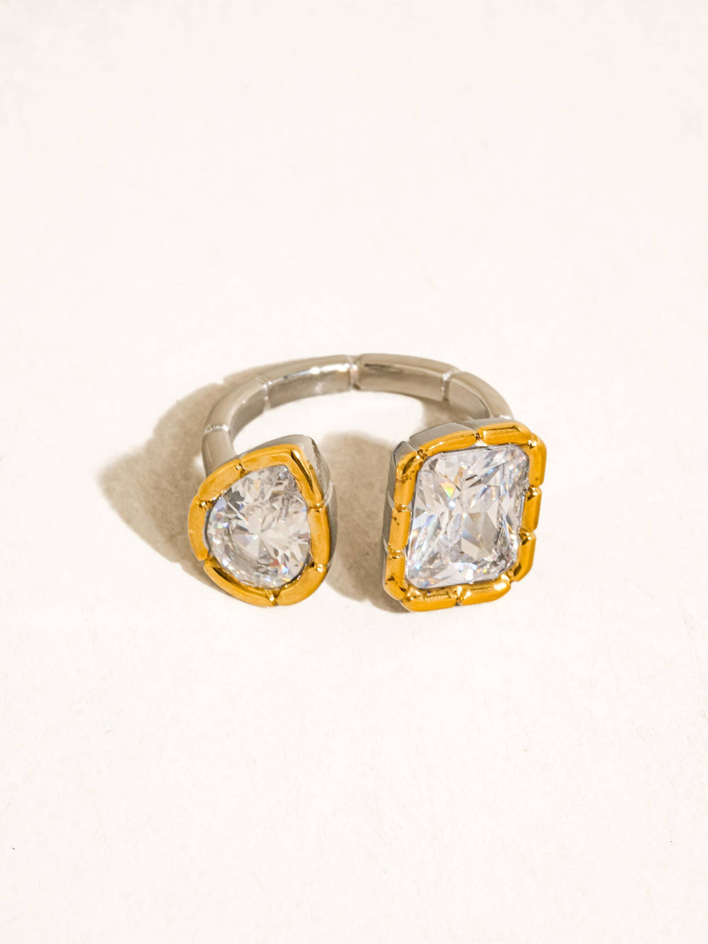 Serréa 18K Gold Non-Tarnish CZ Adjustable Ring