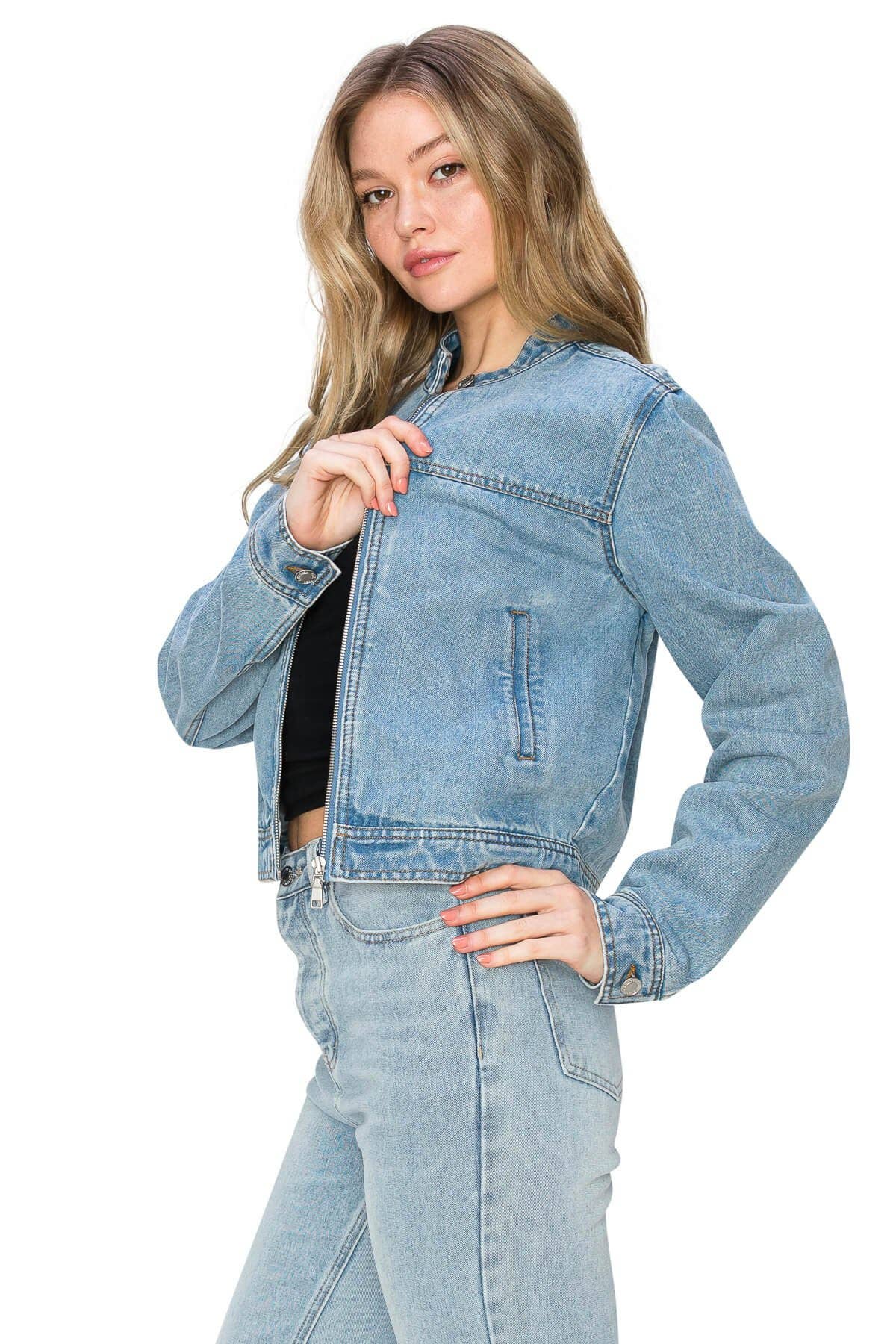 California Girl Denim Biker Jacket