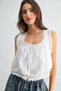 Embroidered Broderie Anglaise Cotton Top