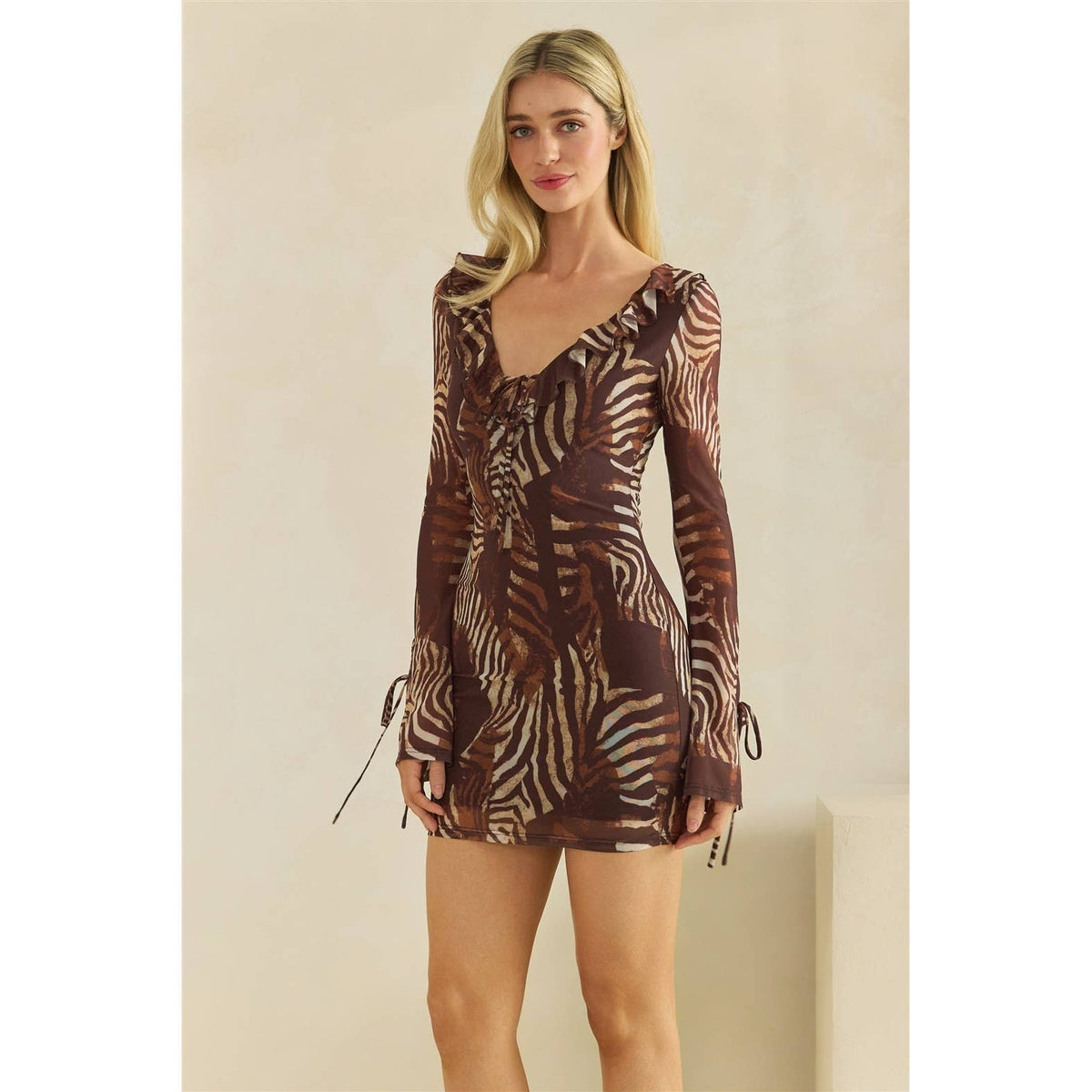 Wild Child Mesh Ruffle Mini Dress