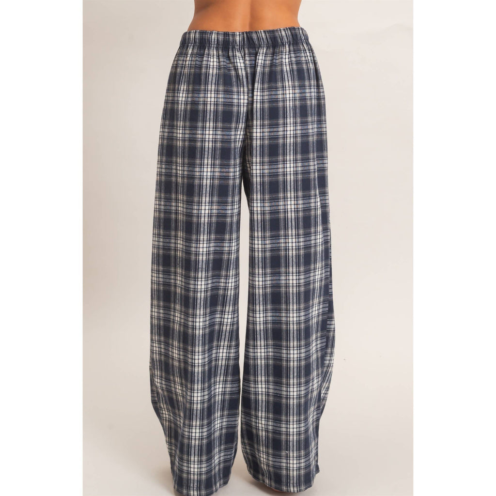 Plaid Wide-Leg Pants