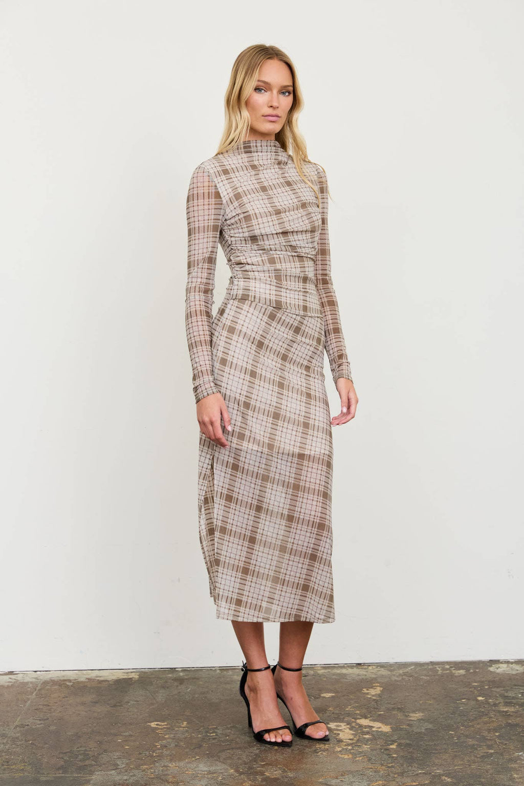 Fall Plaid Midi Dress
