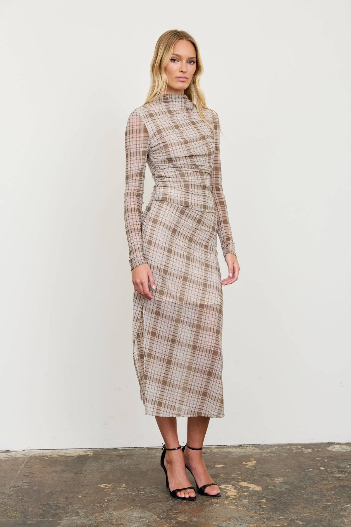 Fall Plaid Midi Dress