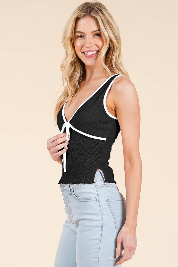 Lace tank: Soft vanilla & Black