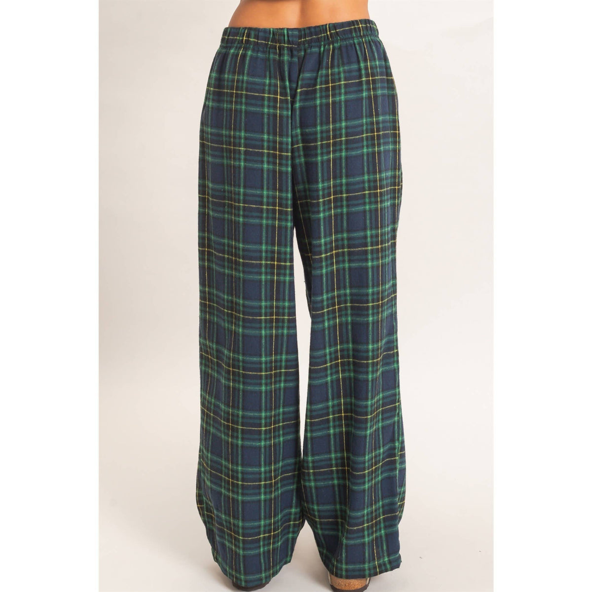 Plaid Wide-Leg Pants