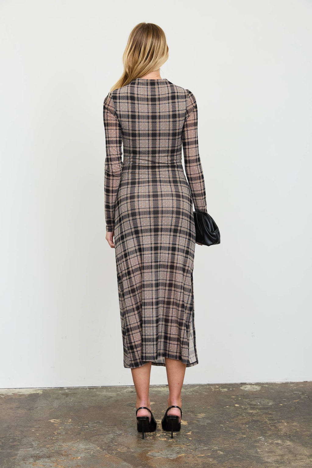 Fall Plaid Midi Dress