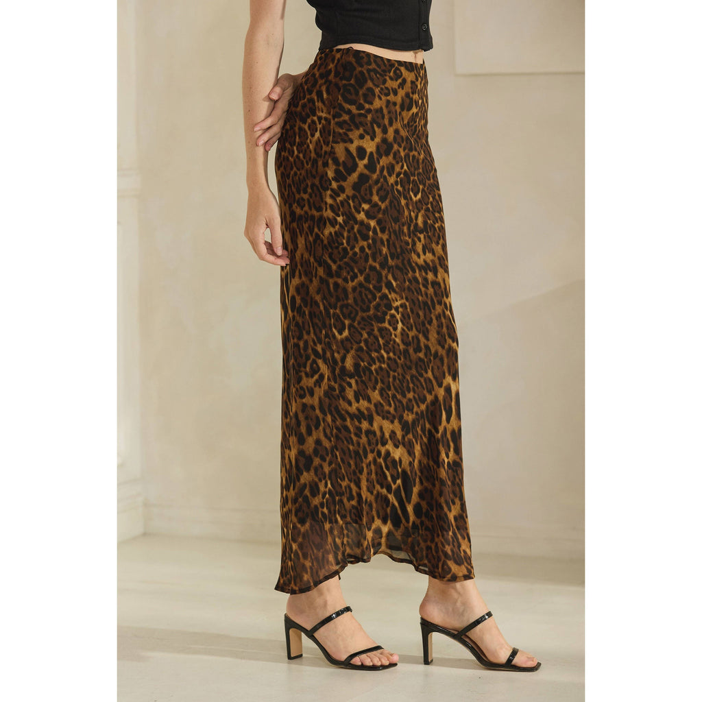 Chiffon leopard skirt