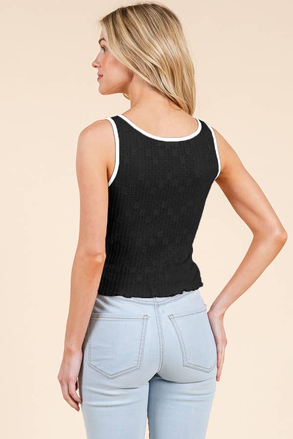 Lace tank: Soft vanilla & Black