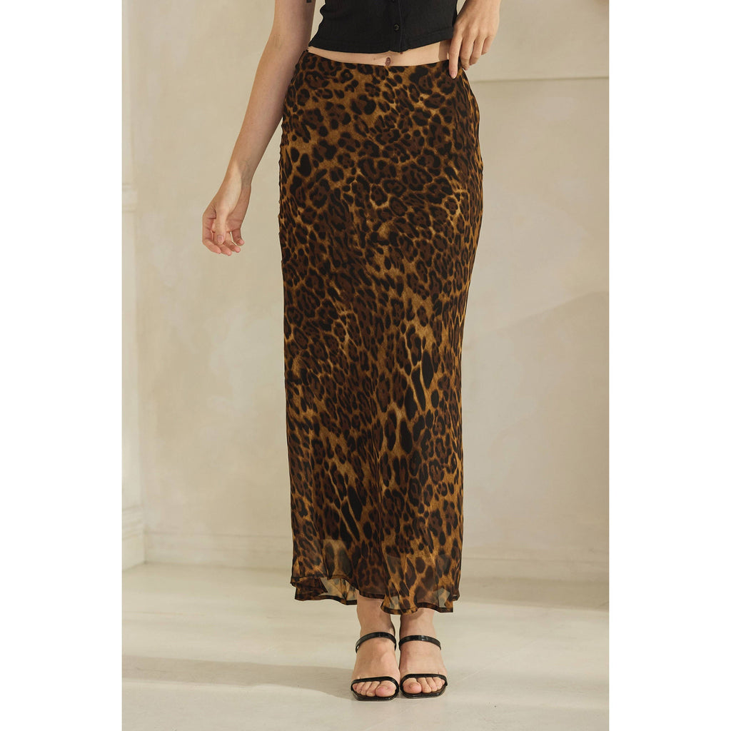 Chiffon leopard skirt