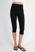 Buttery Soft Seamless Ribbed Foldover Waist Capri Leggings