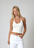Hollywood Halter Top: Vintage White