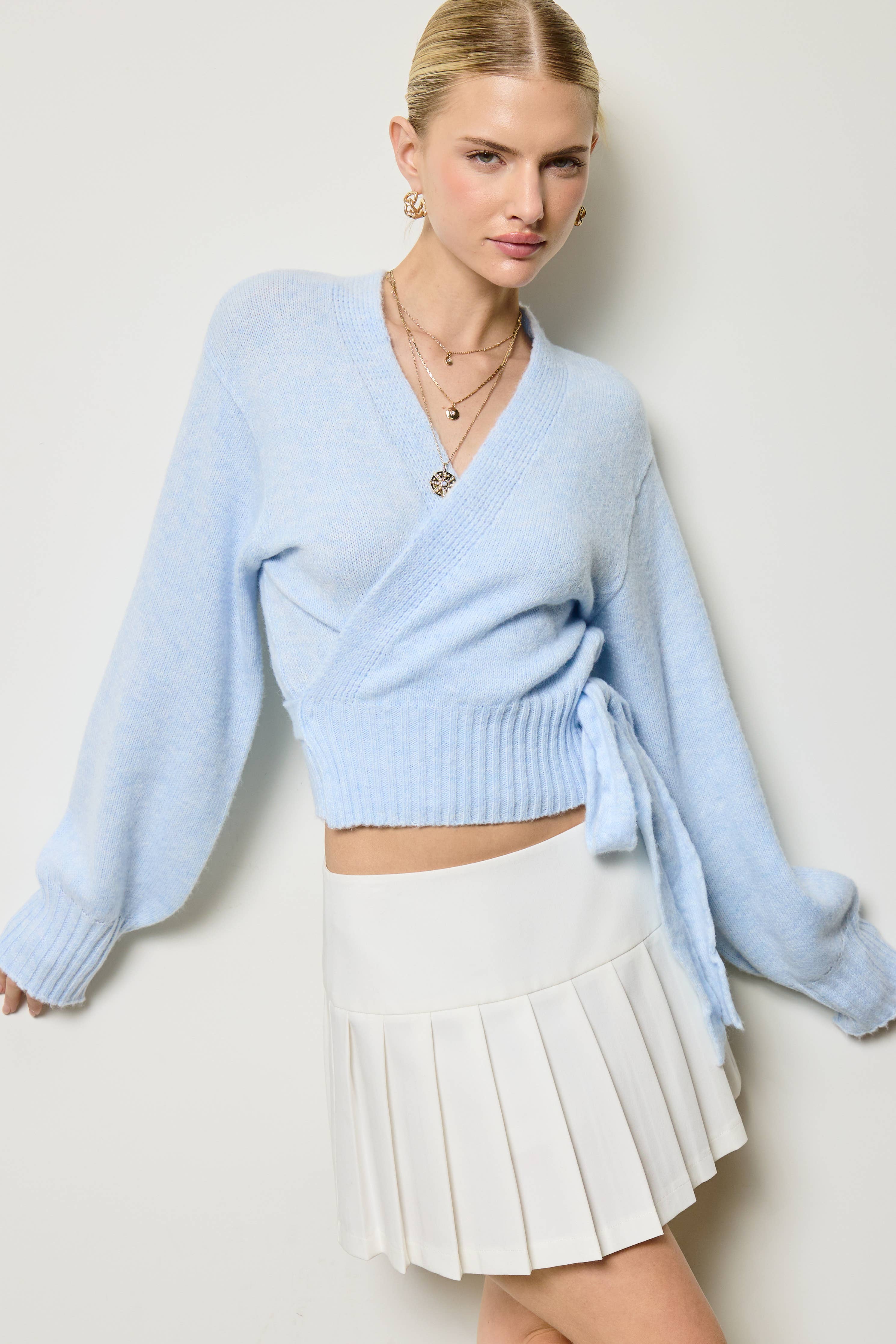 Wrap Tie Knit Sweater