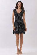 Ruffle Tie Bordeaux Dress