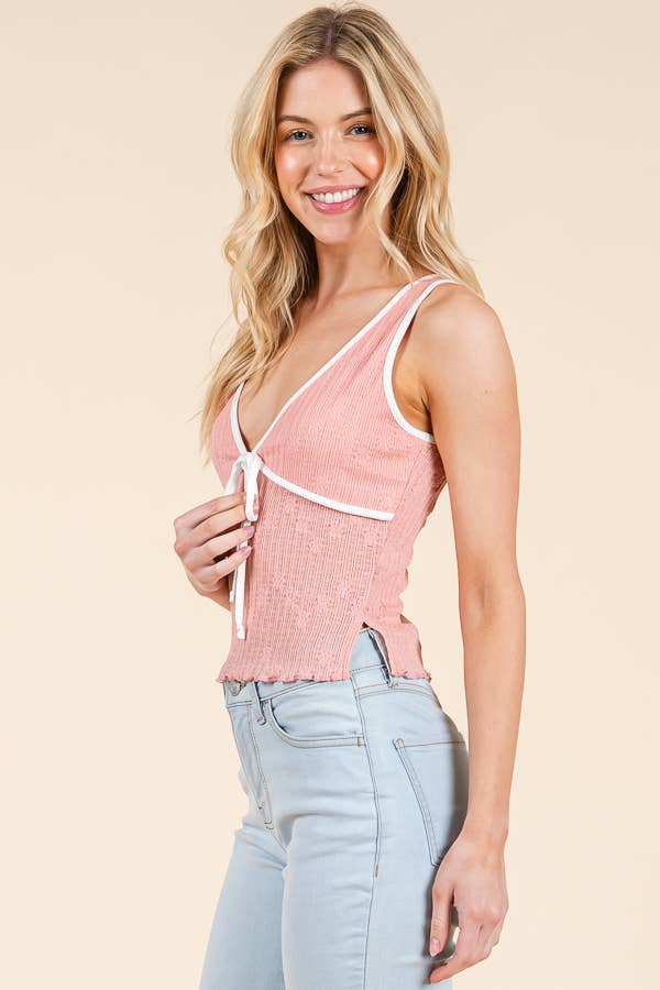 Lace tank: Soft vanilla & Black