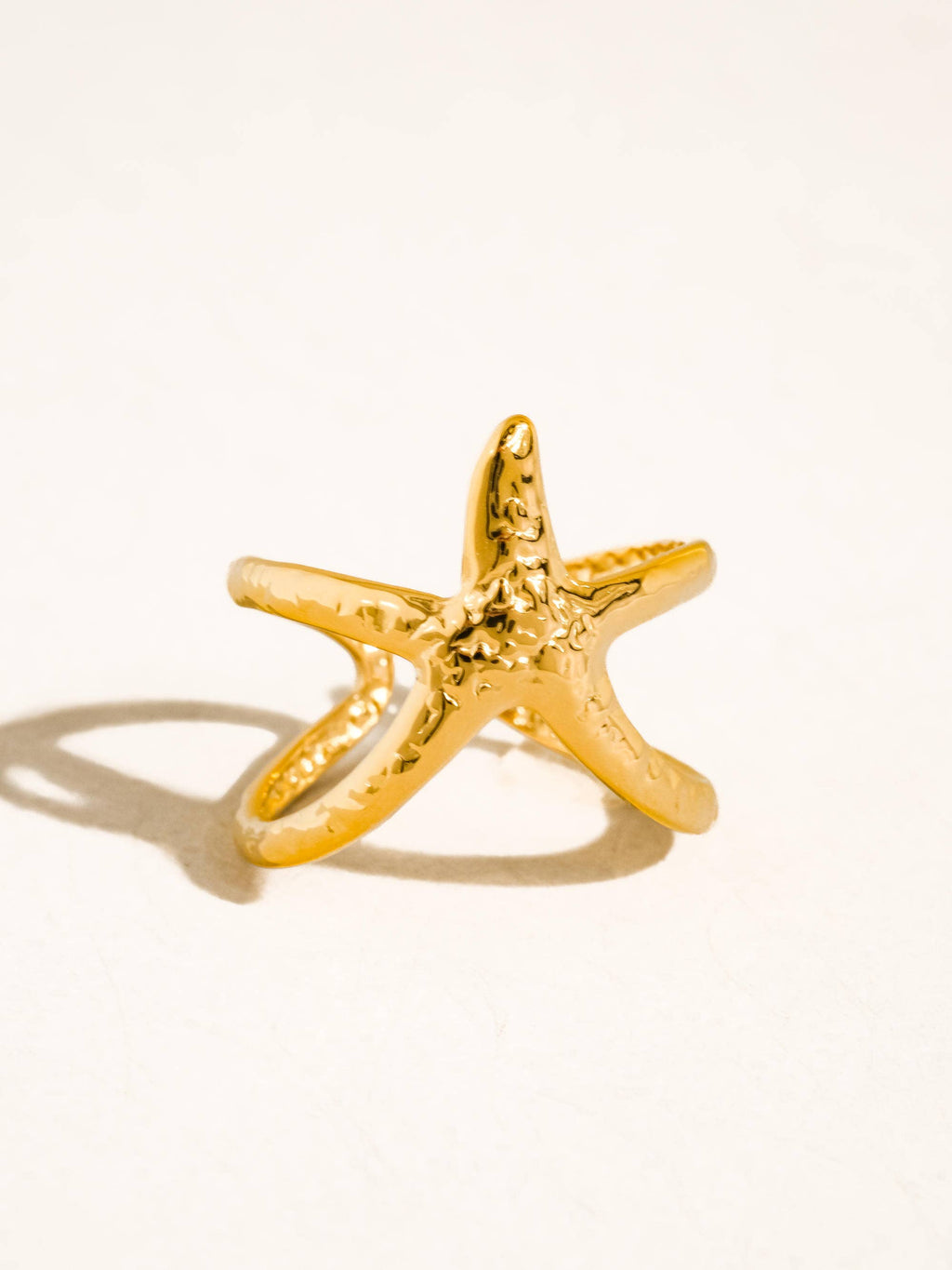 Maui 18K Gold Non-Tarnish Starfish Wrap Open Ring