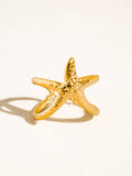 Maui 18K Gold Non-Tarnish Starfish Wrap Open Ring