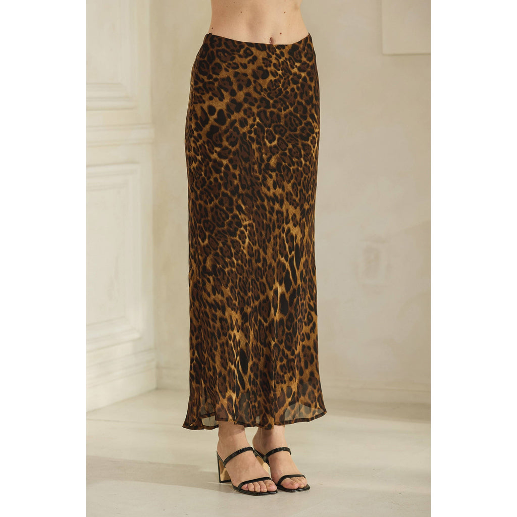 Chiffon leopard skirt