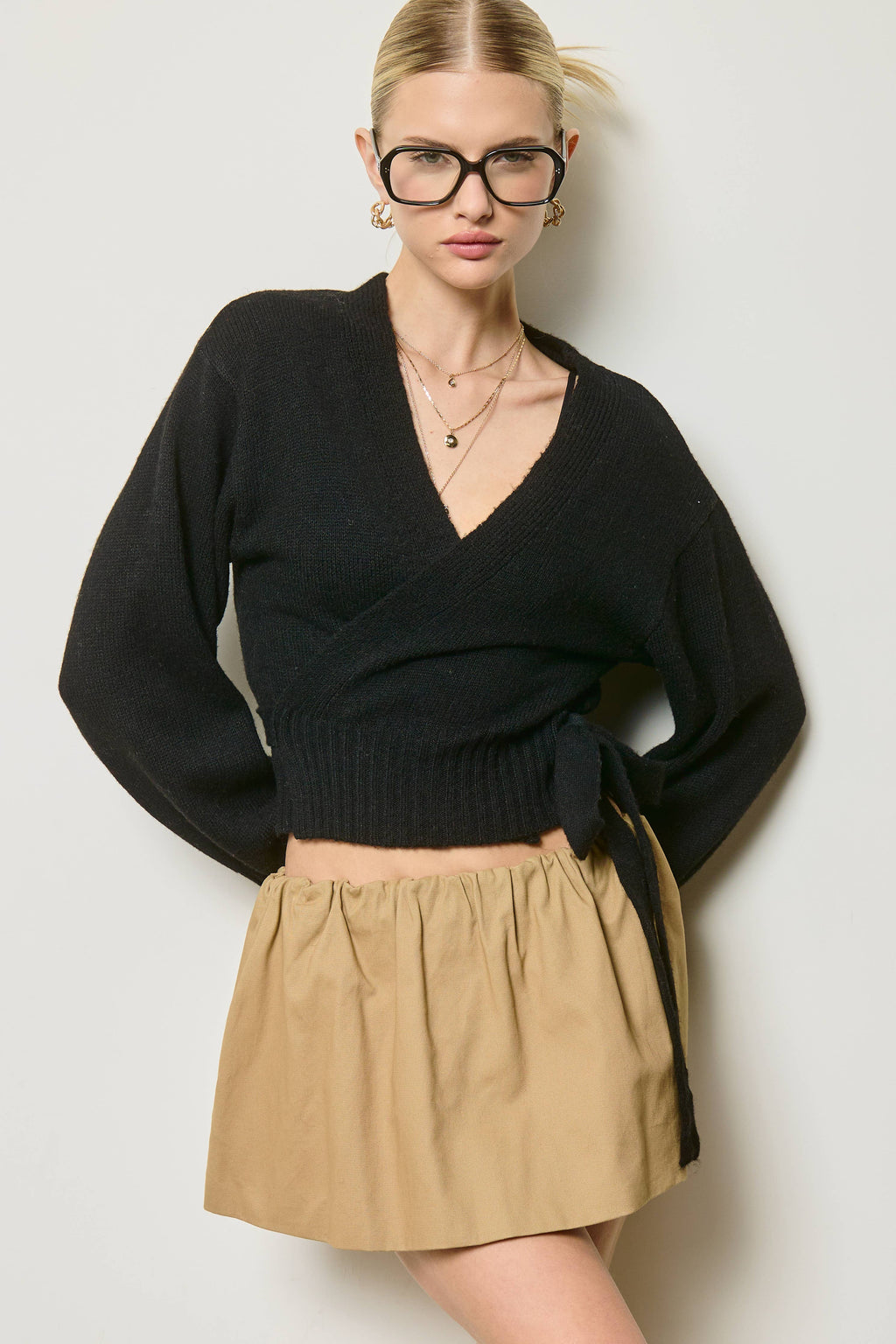 Wrap Tie Knit Sweater