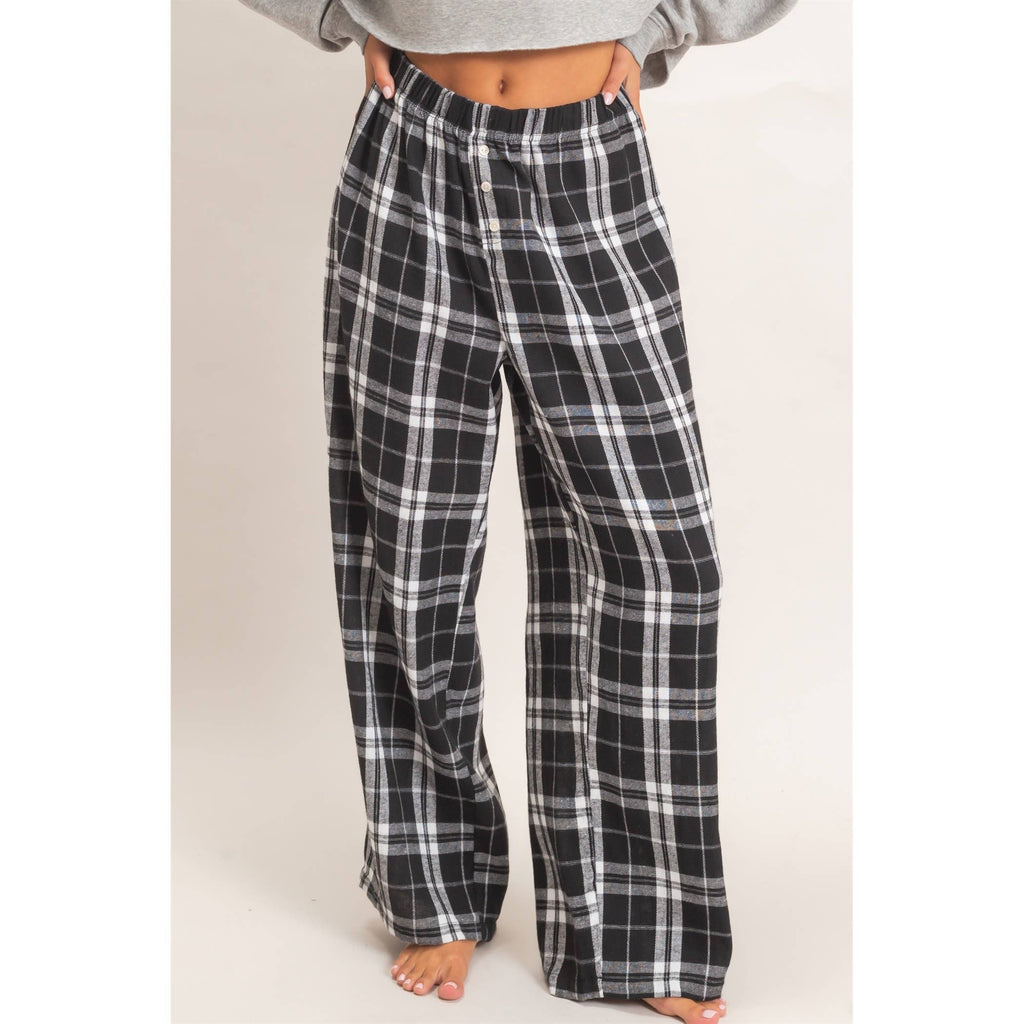 Plaid Wide-Leg Pants
