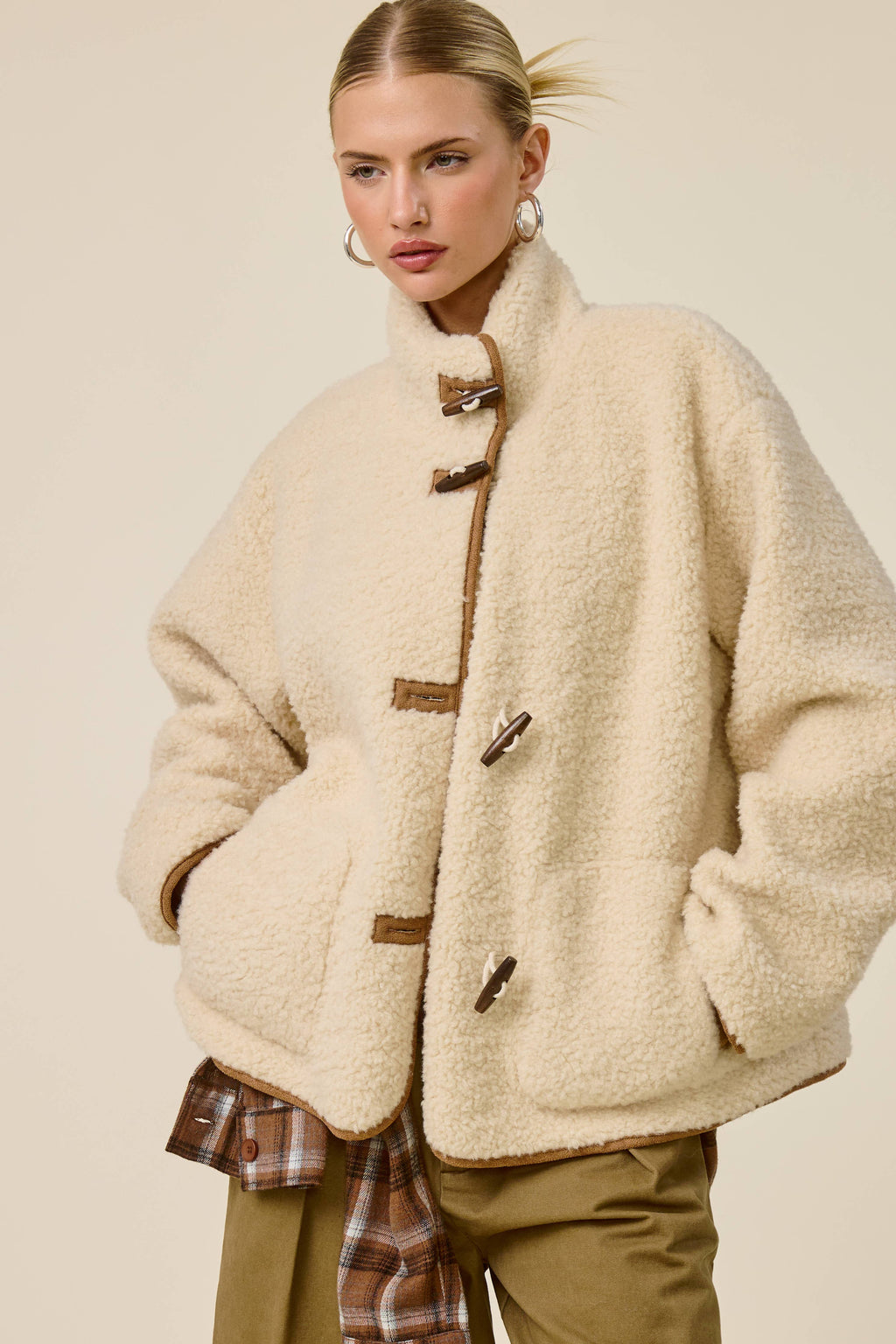 Carmel Sherpa Toggle Button Jacket