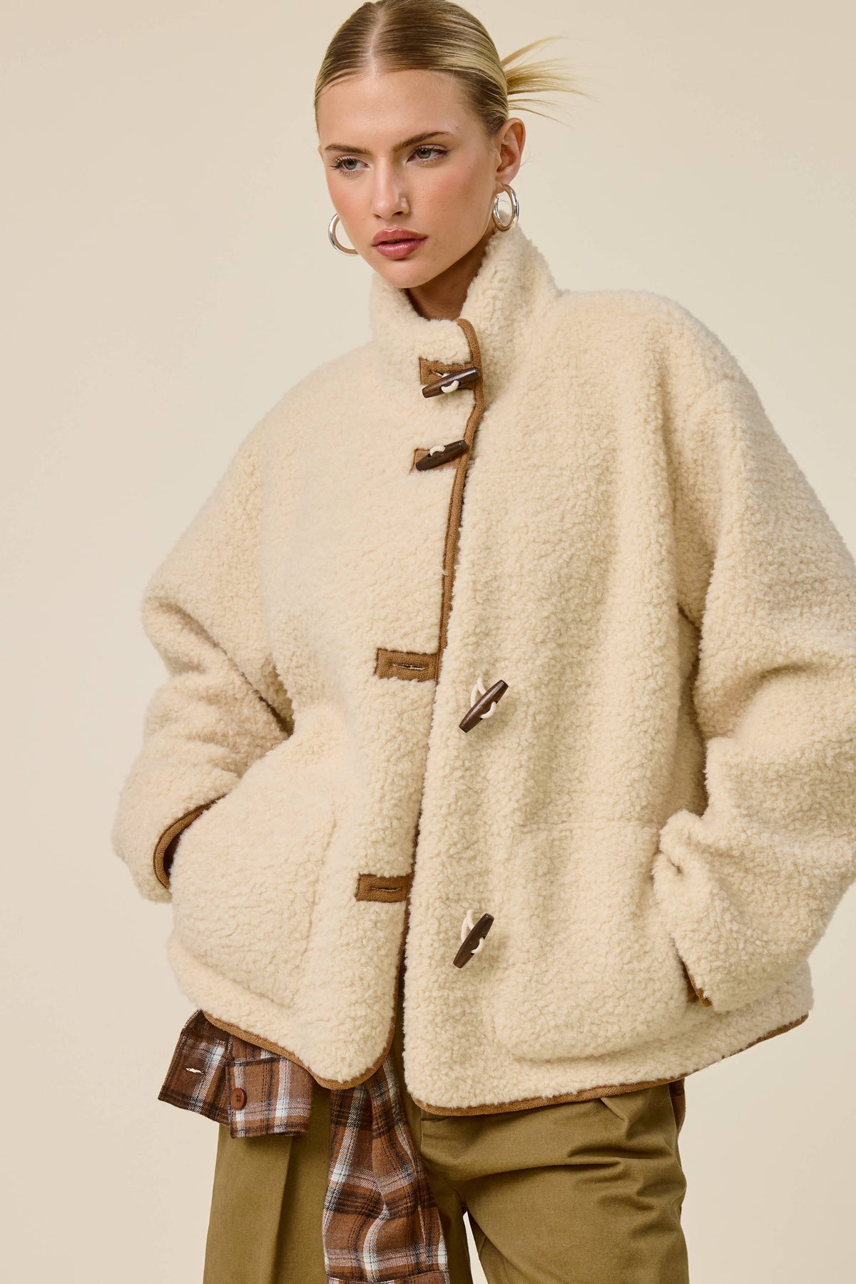 Carmel Sherpa Toggle Button Jacket