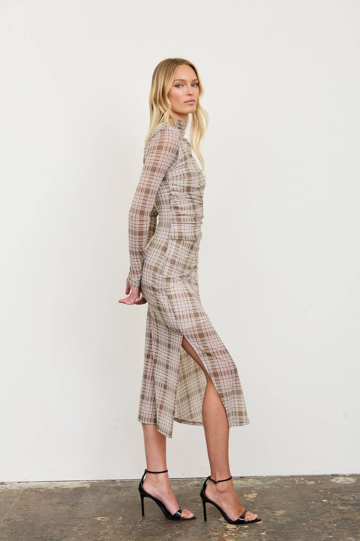 Fall Plaid Midi Dress