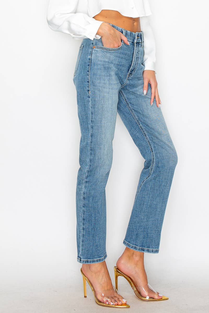 HIGH RISE TUMMY CONTROL   STRAIGHT JEANS