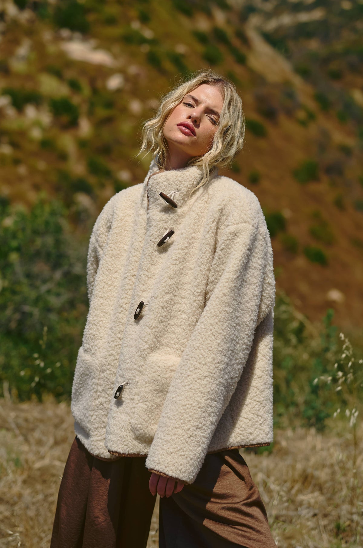 Carmel Sherpa Toggle Button Jacket