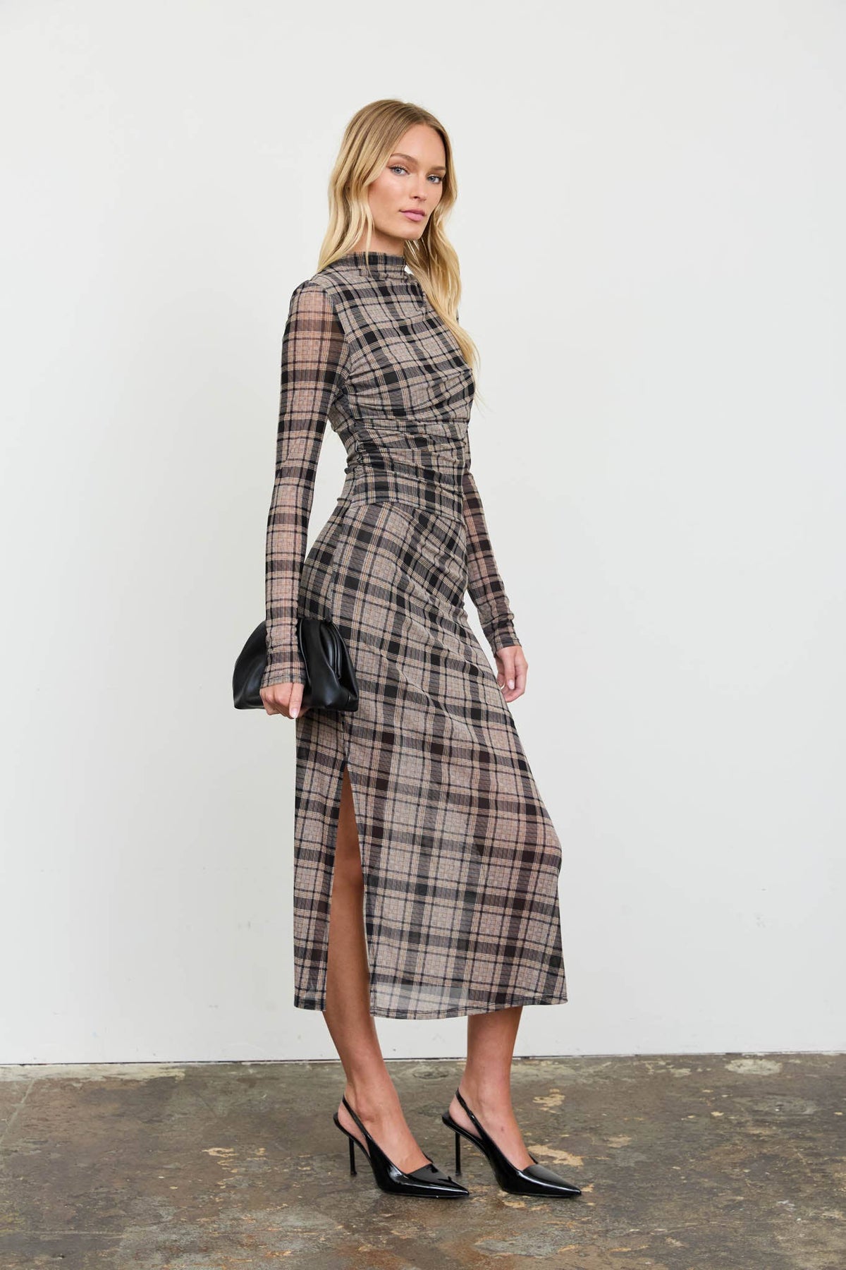 Fall Plaid Midi Dress