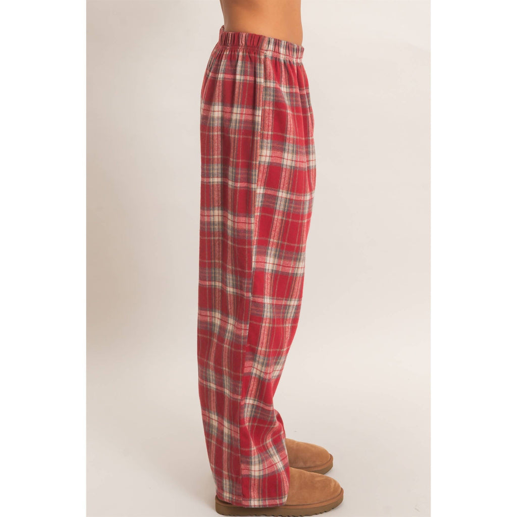 Plaid Wide-Leg Pants
