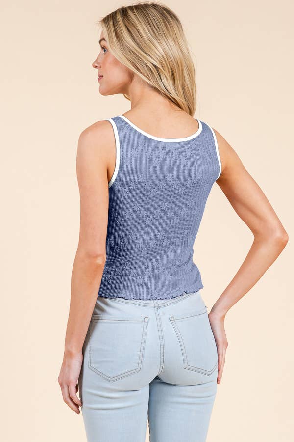 Lace tank: Soft vanilla & Black