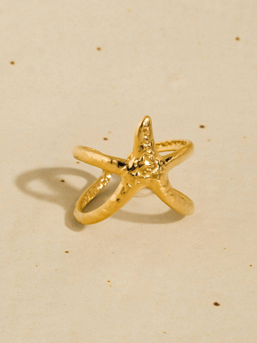Maui 18K Gold Non-Tarnish Starfish Wrap Open Ring