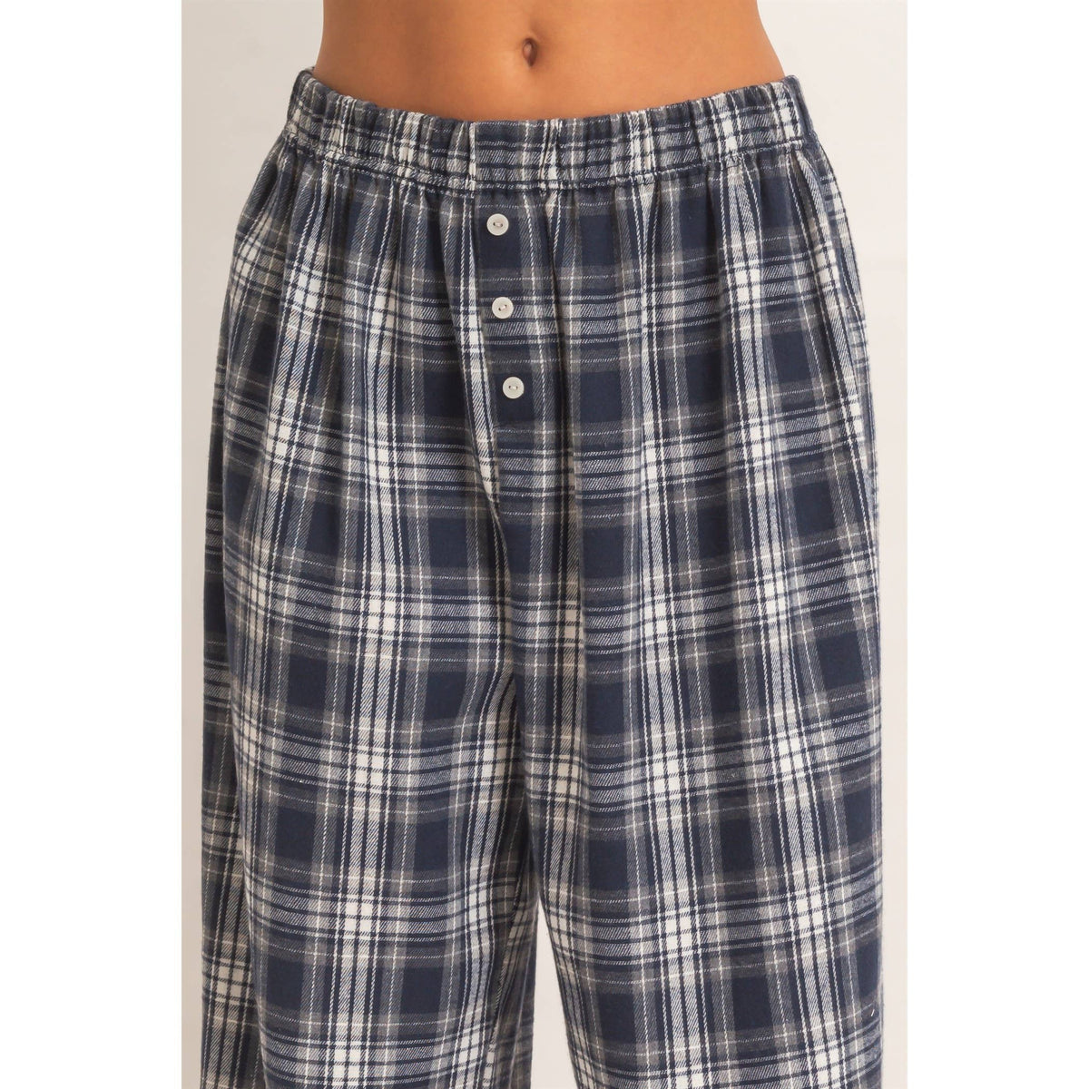 Plaid Wide-Leg Pants