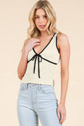 Lace tank: Soft vanilla & Black